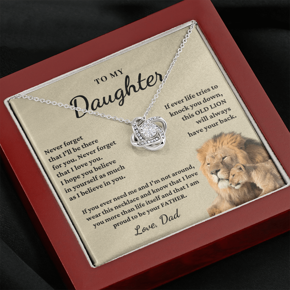 Daughter - Proud of you - Necklace | Gift for Daughter from Dad, Proud to be Your Father, Graduation Gift, Birthday, This Old Lion