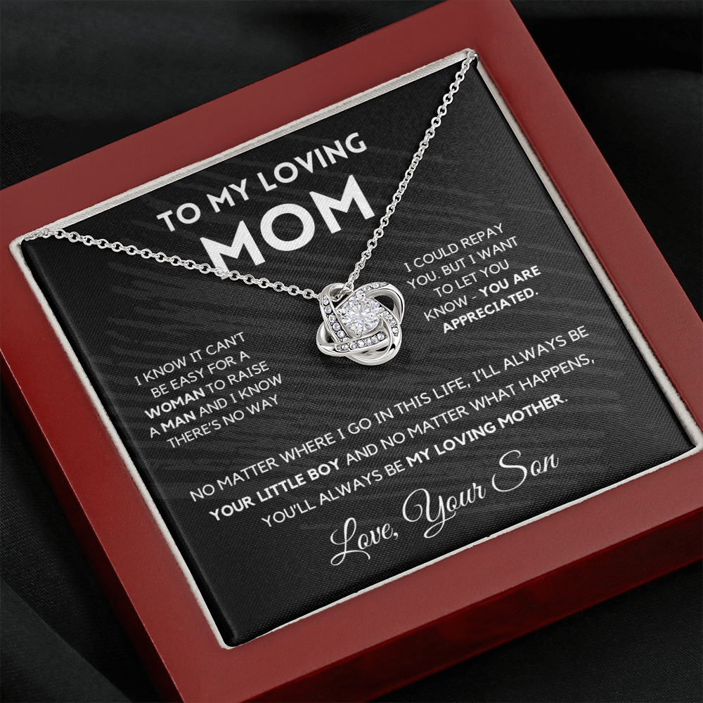 Gift For Mom from Son - I'll Always Be Your Little Boy - Love Knot Necklace | Gift for Mother's Day From Son, Mom Birthday Present M2