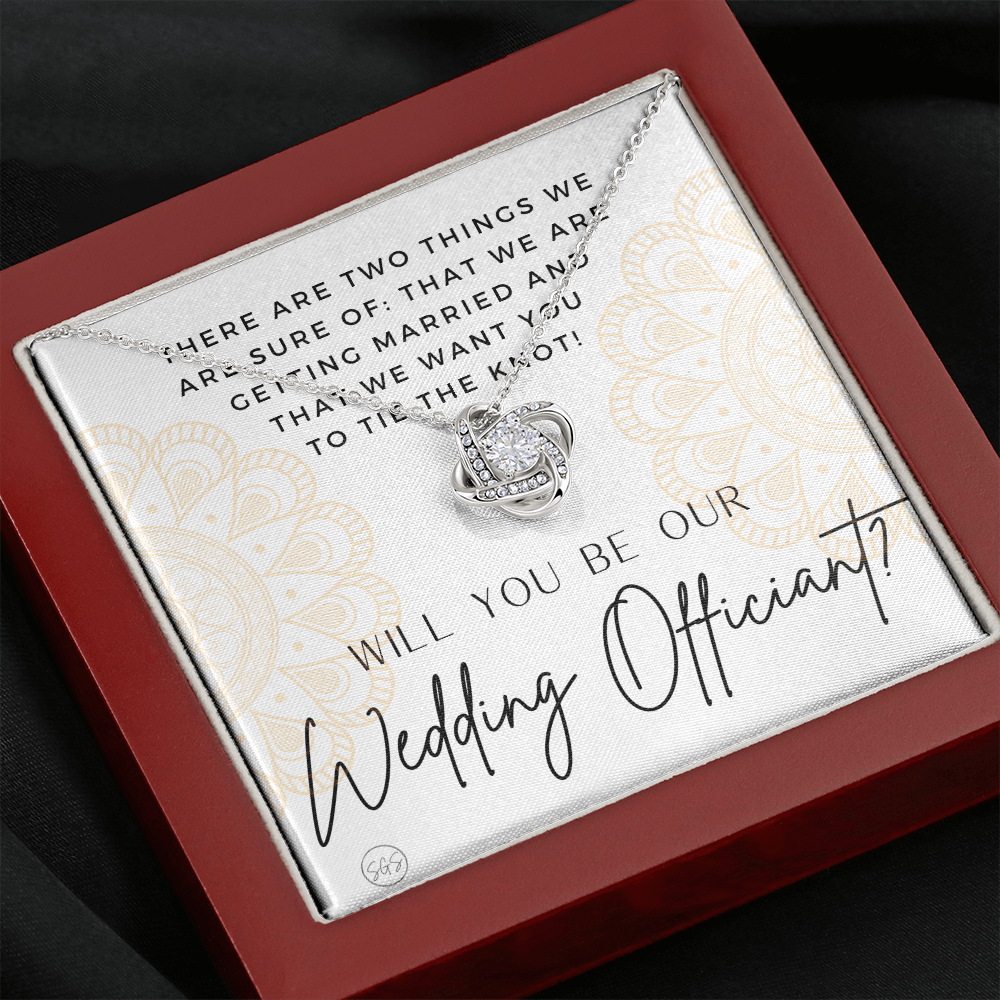 Wedding Officiant Proposal Gift | Will You Marry Us? Will You Be Our Officiant? For Friends, Best Friend Bestie Necklace Bridal Party 0817heartsK