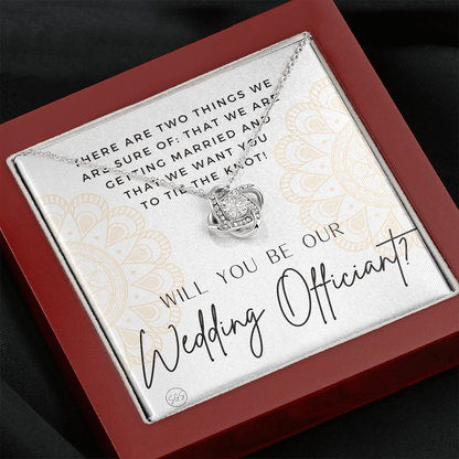 Wedding Officiant Proposal Gift | Will You Marry Us? Will You Be Our Officiant? For Friends, Best Friend Bestie Necklace Bridal Party 0817heartsK