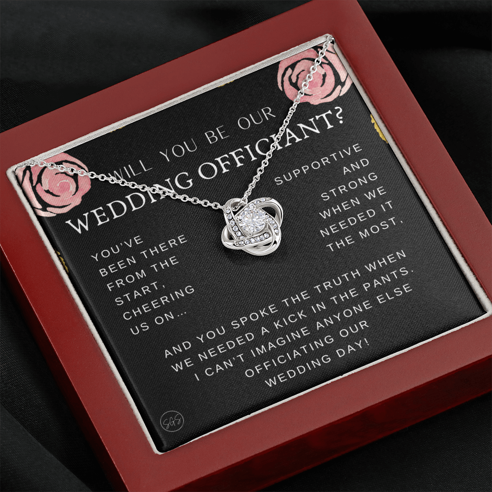 Wedding Officiant Proposal Gift | Will You Marry Us? Will You Be Our Officiant? For Friends, Best Friend Bestie Necklace Bridal Party 0131K