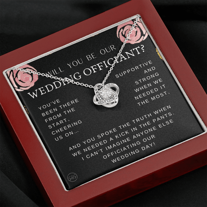 Wedding Officiant Proposal Gift | Will You Marry Us? Will You Be Our Officiant? For Friends, Best Friend Bestie Necklace Bridal Party 0131K