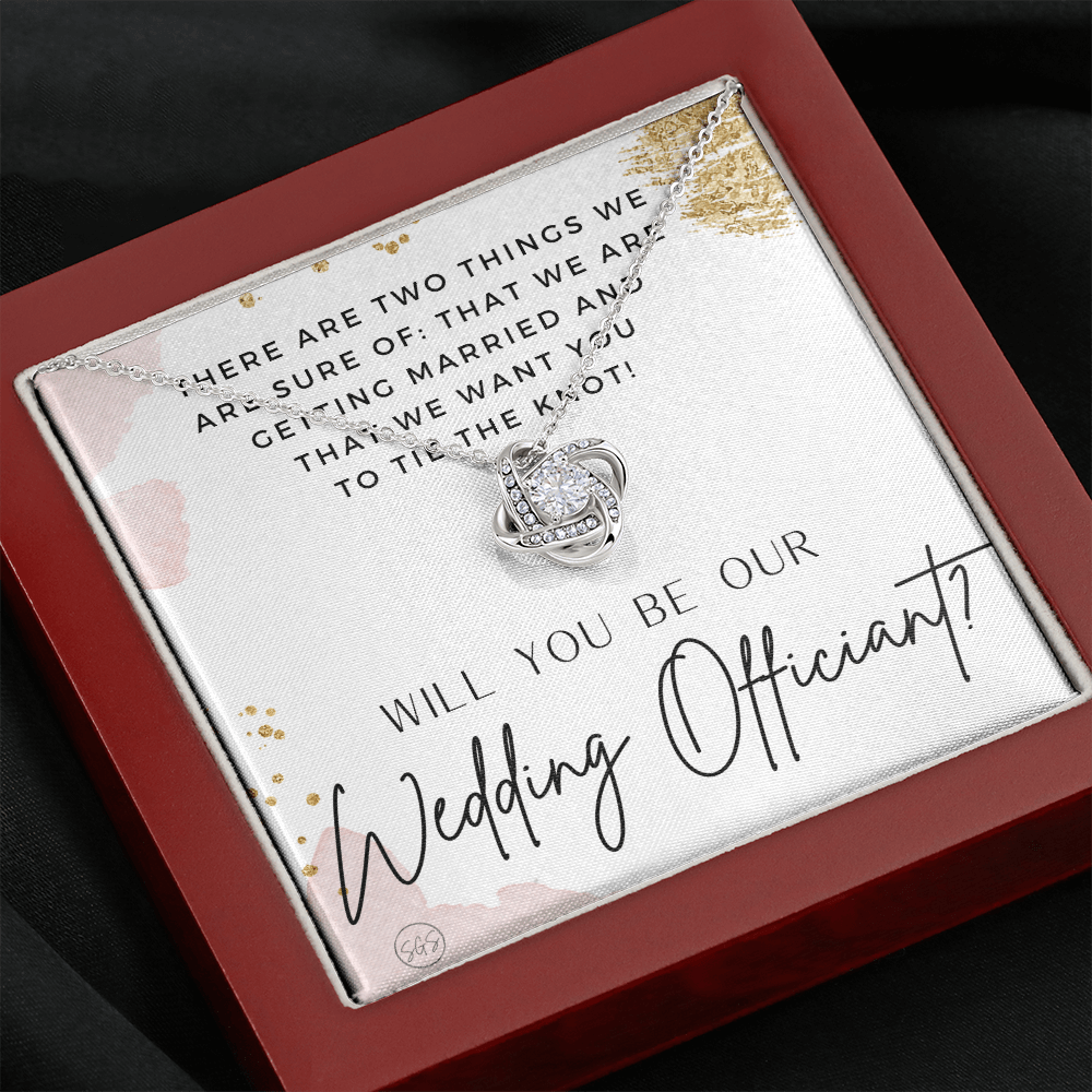 Wedding Officiant Proposal Gift | Will You Marry Us? Will You Be Our Officiant? For Friends, Best Friend Bestie Necklace Bridal Party 0817heartscK