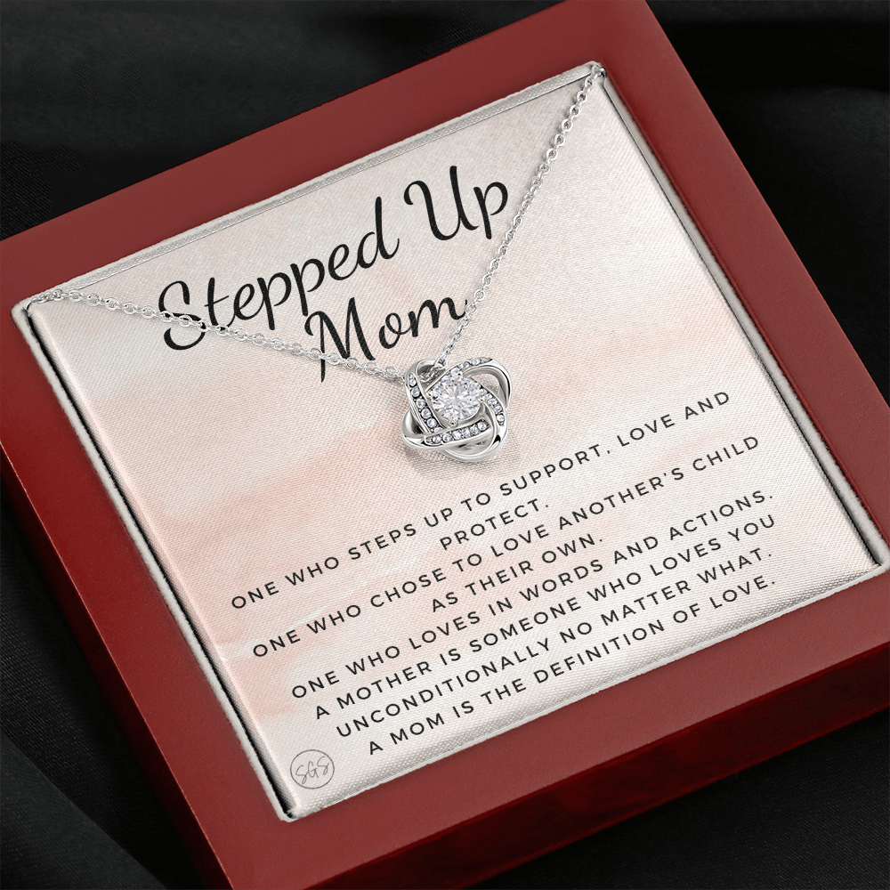 Stepped Up Mom | Gift for Stepmom, Bonus Mom, Stepmother, Grandma, Second Mama, From Step Daughter Son, Christmas, Birthday, Foster 1026cK