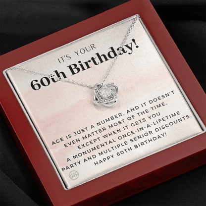 60th Birthday Gift for Women | Bday Present for Mom, Stepmom, Grandma, Friend, Employee, Funny and Heartfelt Card and Necklace 2805k