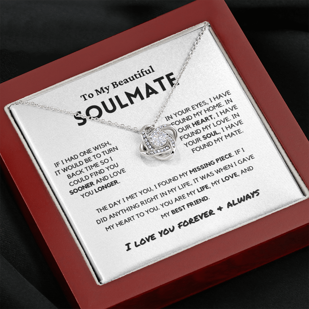 Soulmate - Missing Piece - Eternal Hope Necklace | Romantic Gift for Wife, Fiancé, Girlfriend, Valentine's Day Present 0201aK