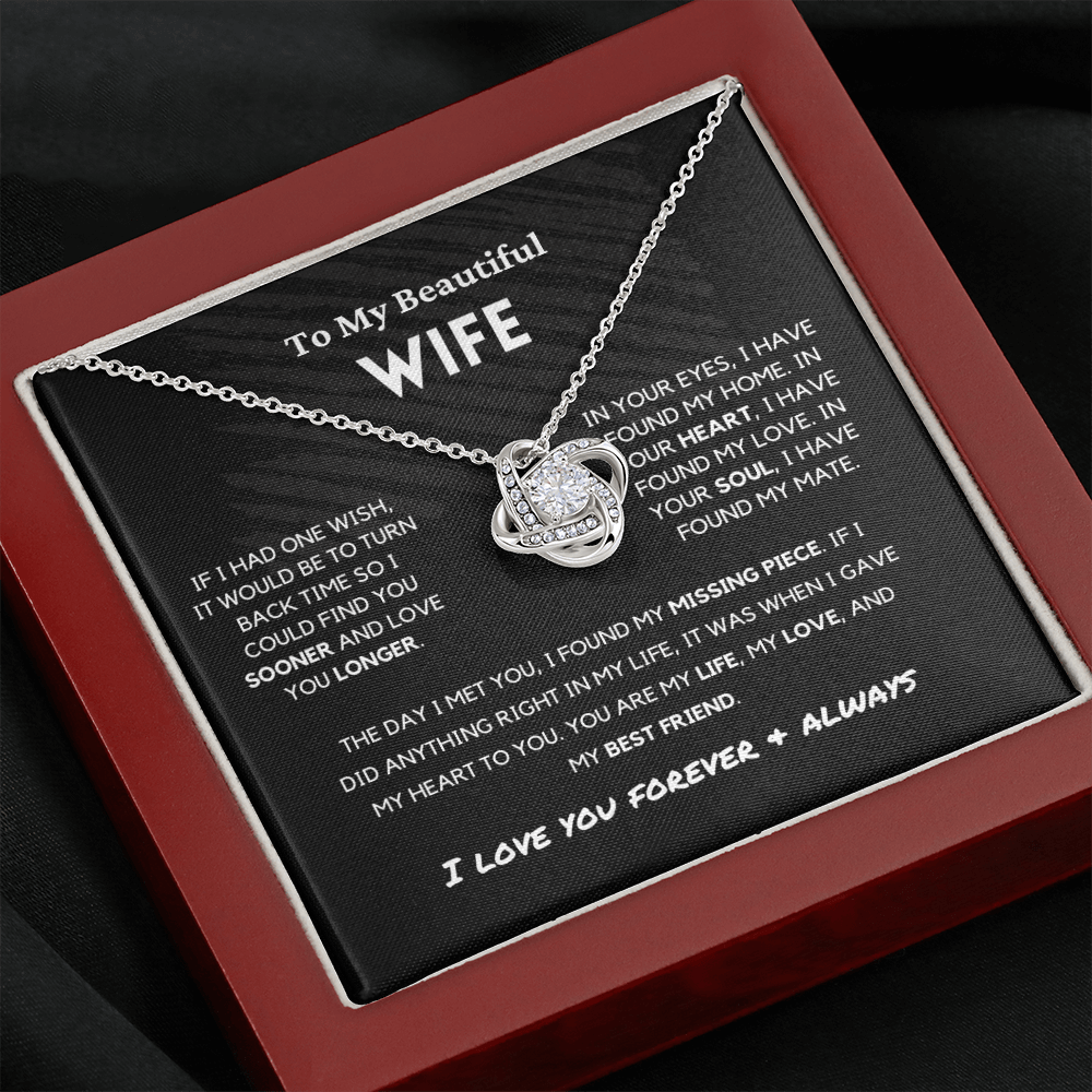Soulmate - Missing Piece - Eternal Hope Necklace | Romantic Gift for Wife, Fiancé, Girlfriend, Valentine's Day Present 0201cK