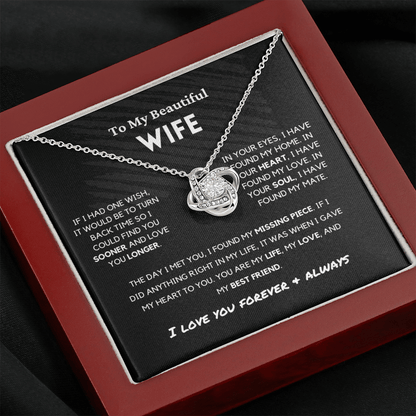 Soulmate - Missing Piece - Eternal Hope Necklace | Romantic Gift for Wife, Fiancé, Girlfriend, Valentine's Day Present 0201cK