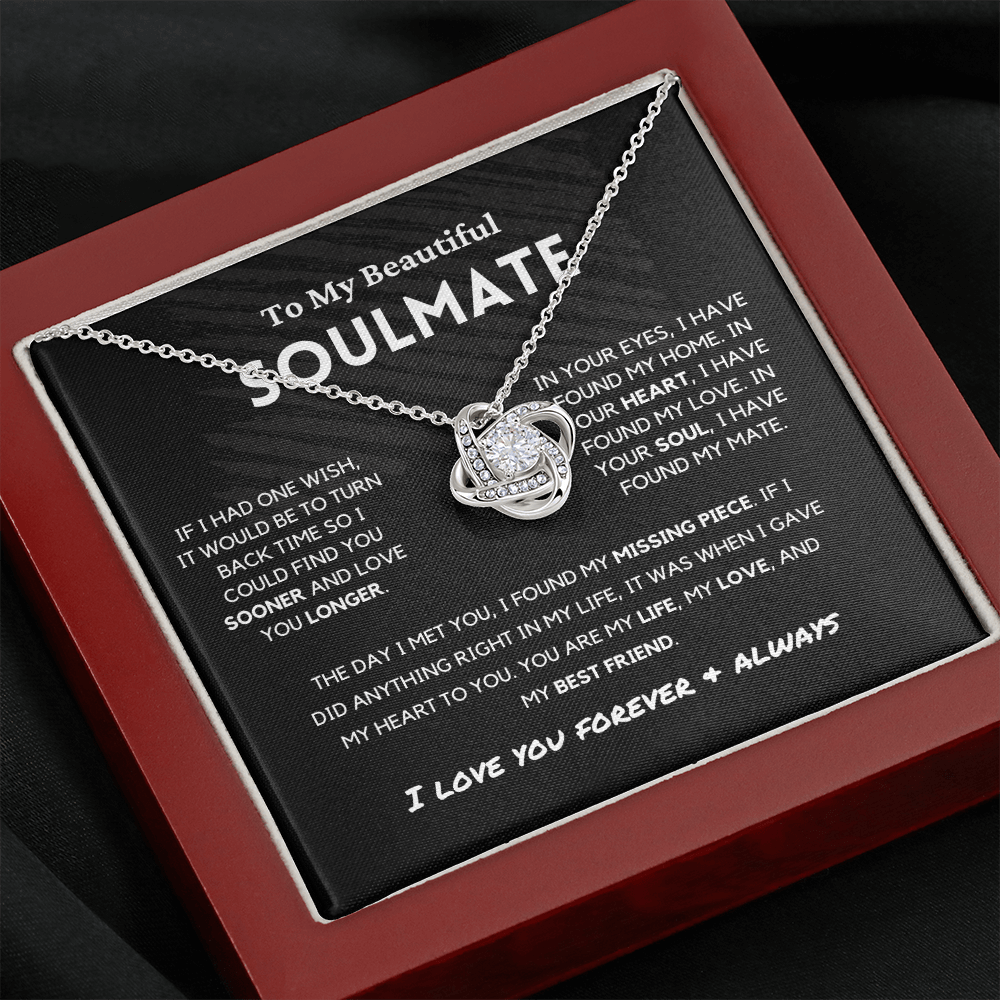 Soulmate - Missing Piece - Love Knot | Romantic Gift for Wife, Fiancé, Girlfriend - Anniversary Gift, Valentine's Day Present