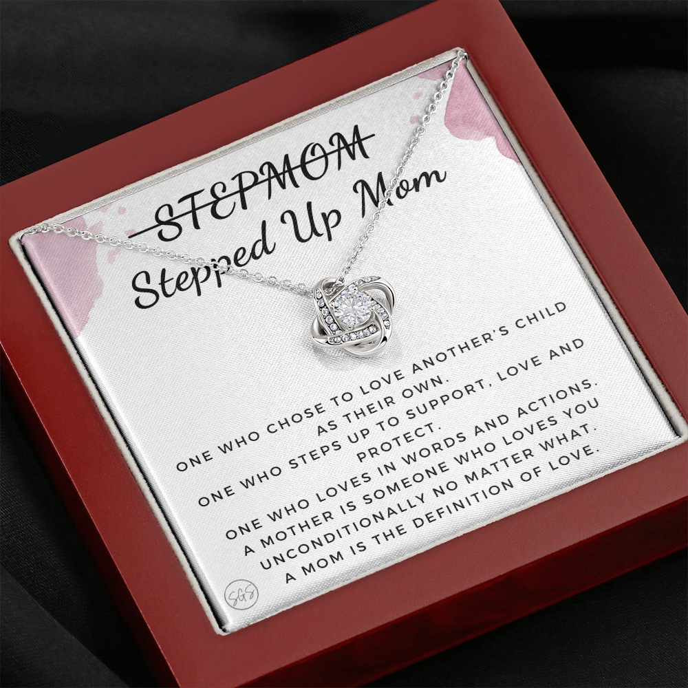 Stepped Up Mom | Gift for Stepmom, Bonus Mom, Stepmother, Grandma, Second Mama, From Step Daughter Son, Christmas, Birthday, Foster 1026fK