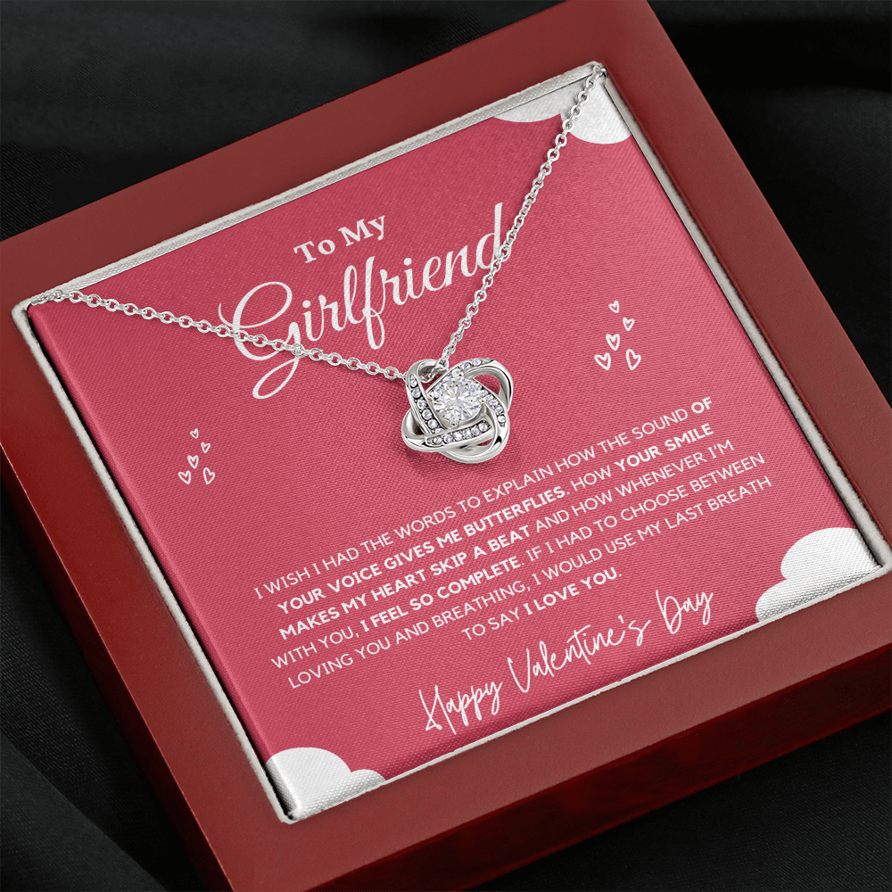 Girlfriend - Last Breath - Love Knot Necklace | Anniversary Gift for Girlfriend, From Boyfriend, From Partner, Valentine's Day Present