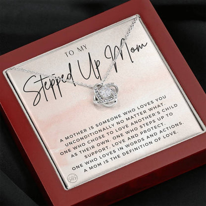 Stepped Up Mom | Stuff Gina Says, Gift for Stepmom, Bonus Mom, Foster, Adopted Mother, Grandma, Second Mama, From Step Daughter Son, Christmas Birthday 1026b