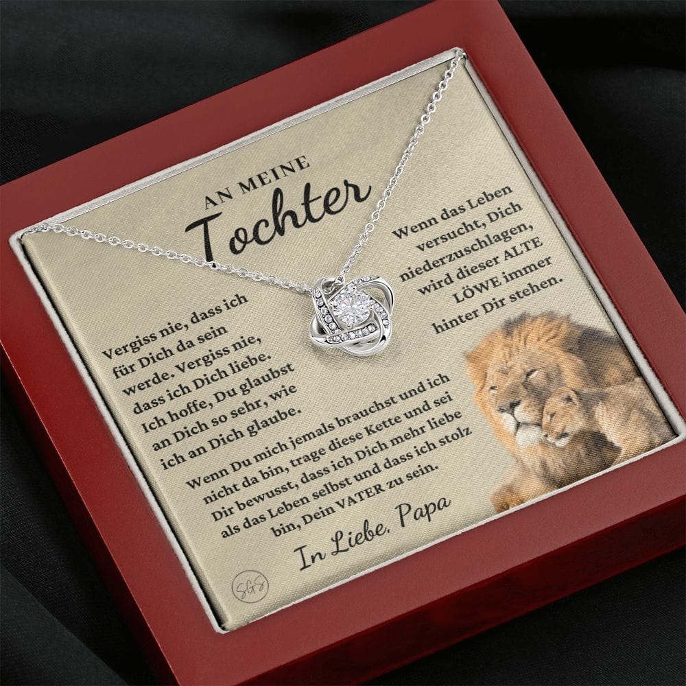 Tochter - stolz auf dich - Halskette | Geschenk für die Tochter von Papa, stolz darauf, dein Vater zu sein, Weihnachten, dieser alte Löwe