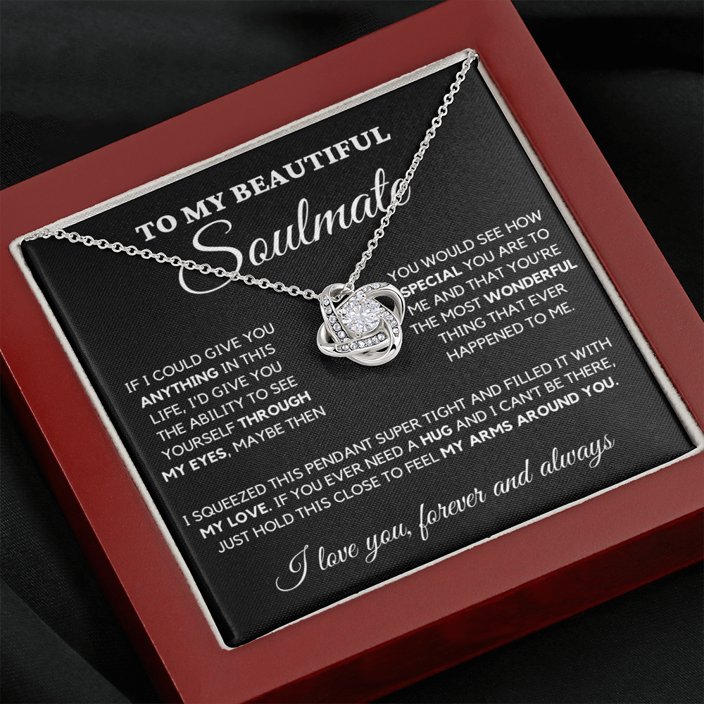 Soulmate - My Eyes - Necklace | Gift for Wife, Girlfriend, Fiance, Annviersary Gift, Valentine's Day Present, From Husband 04a Necklace Love Knot