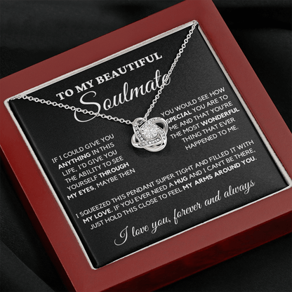 Soulmate - My Eyes - Necklace | Gift for Wife, Girlfriend, Fiance, Annviersary Gift, Valentine's Day Present, From Husband 04a Necklace Love Knot