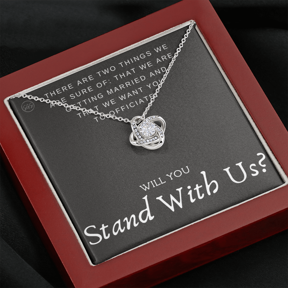 Wedding Officiant Proposal Gift | Will You Marry Us? Will You Be Our Officiant? For Friends, Best Friend Bestie Necklace Bridal Party 0131vK