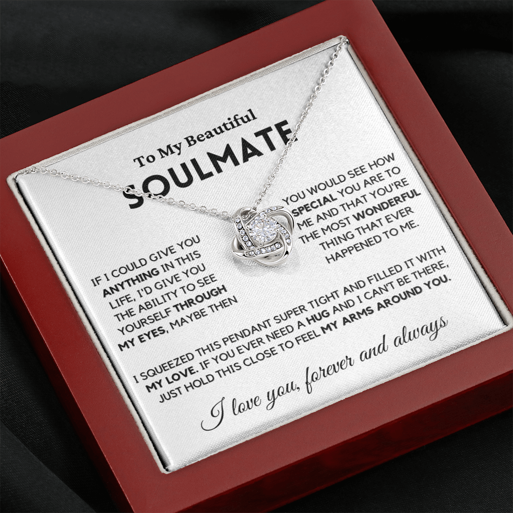 Soulmate - My Eyes - Necklace | Gift for Wife, Girlfriend, Fiance, Annviersary Gift, Valentine's Day Present, From Husband 04sb Necklace Love Knot
