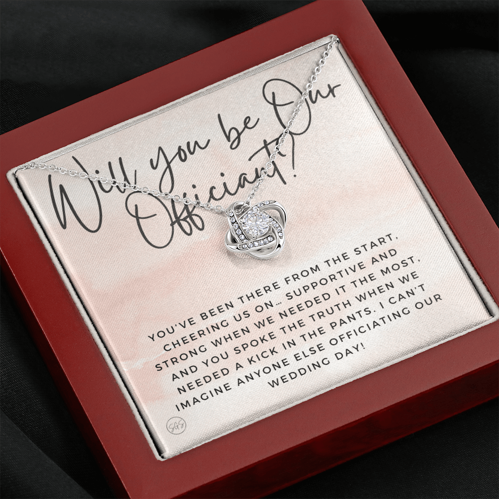 Wedding Officiant Proposal Gift | Will You Marry Us? Will You Be Our Officiant? For Friends, Best Friend Bestie Necklace Bridal Party 0131yK