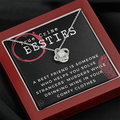 True Crime Best Friend Gift | Christmas Gift for Bestie, Funny Best Friend Necklace, True Crime & Wine, Podcast Junkie, Coffee Lover 1118-02K