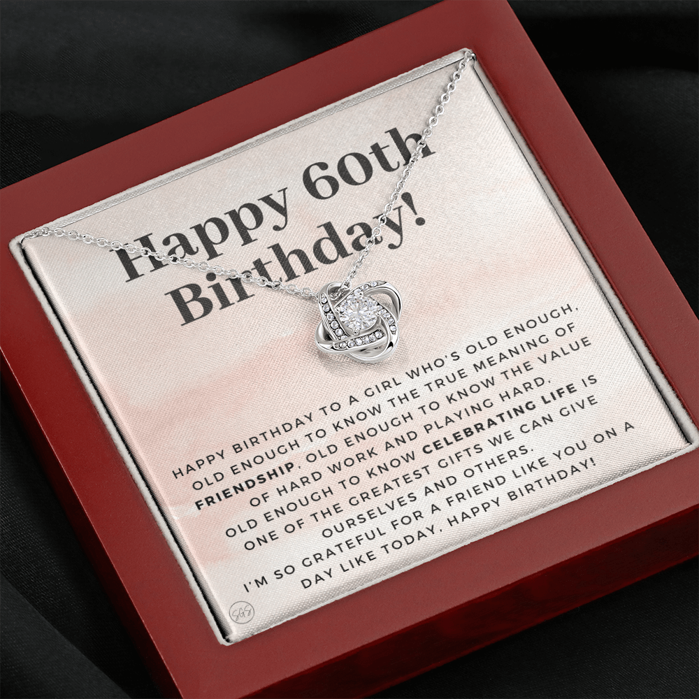 60th Birthday Gift for Women | Bday Present for Mom, Stepmom, Grandma, Friend, Employee, Funny and Heartfelt Card and Necklace 2800k