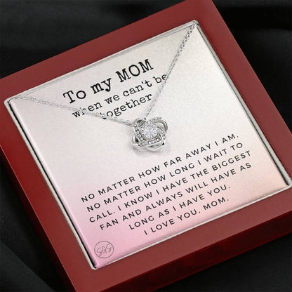 0921h Long Distance Mom Necklace Love Knot