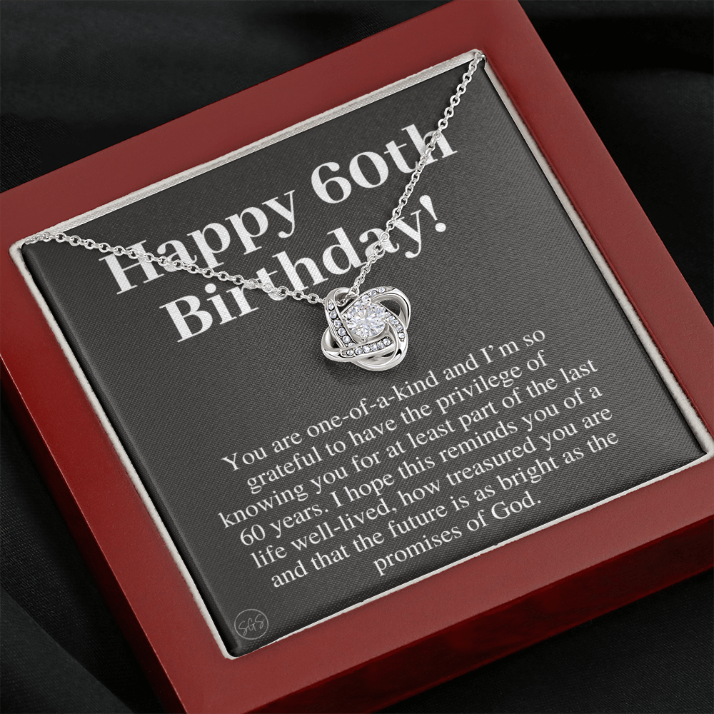60th Birthday Gift for Women | Bday Present for Mom, Stepmom, Grandma, Friend, Employee, Funny and Heartfelt Card and Necklace 2807k