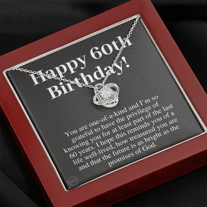 60th Birthday Gift for Women | Bday Present for Mom, Stepmom, Grandma, Friend, Employee, Funny and Heartfelt Card and Necklace 2807k