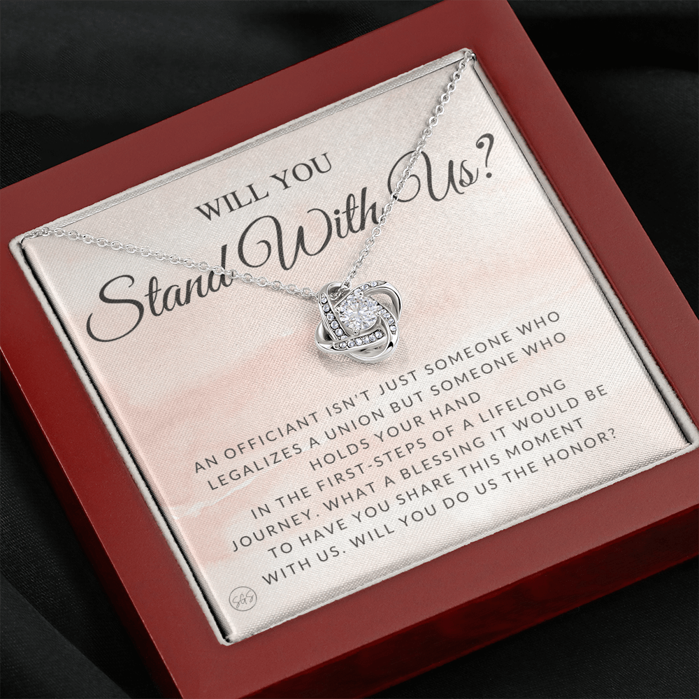 Wedding Officiant Proposal Gift | Will You Marry Us? Will You Be Our Officiant? For Friends, Best Friend Bestie Necklace Bridal Party 0131lK