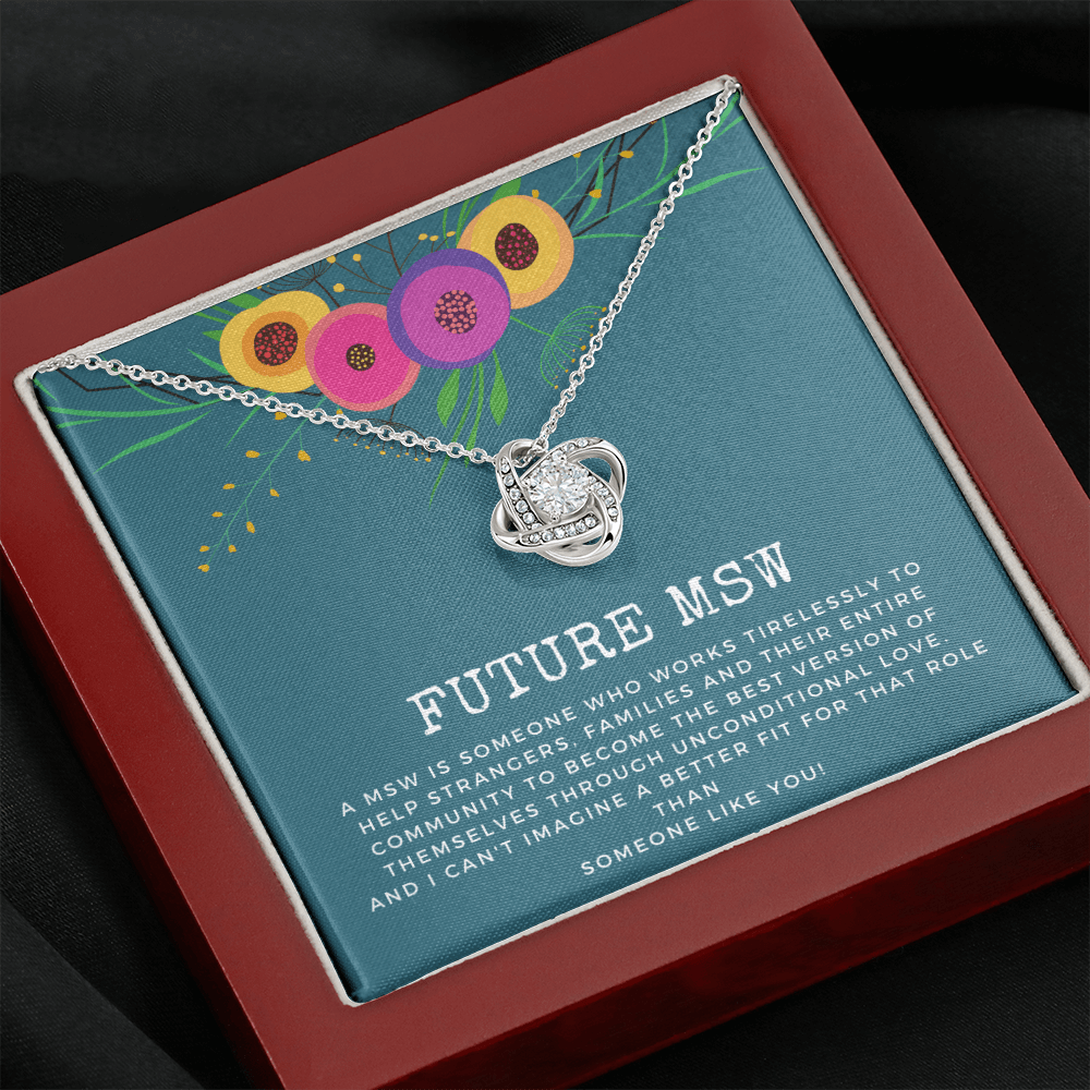 Future MSW Gift | Graduation Necklace, Social, Case Worker, Counselor, LCSW, Social Work, Appreciation, School, Bachelor's Degree