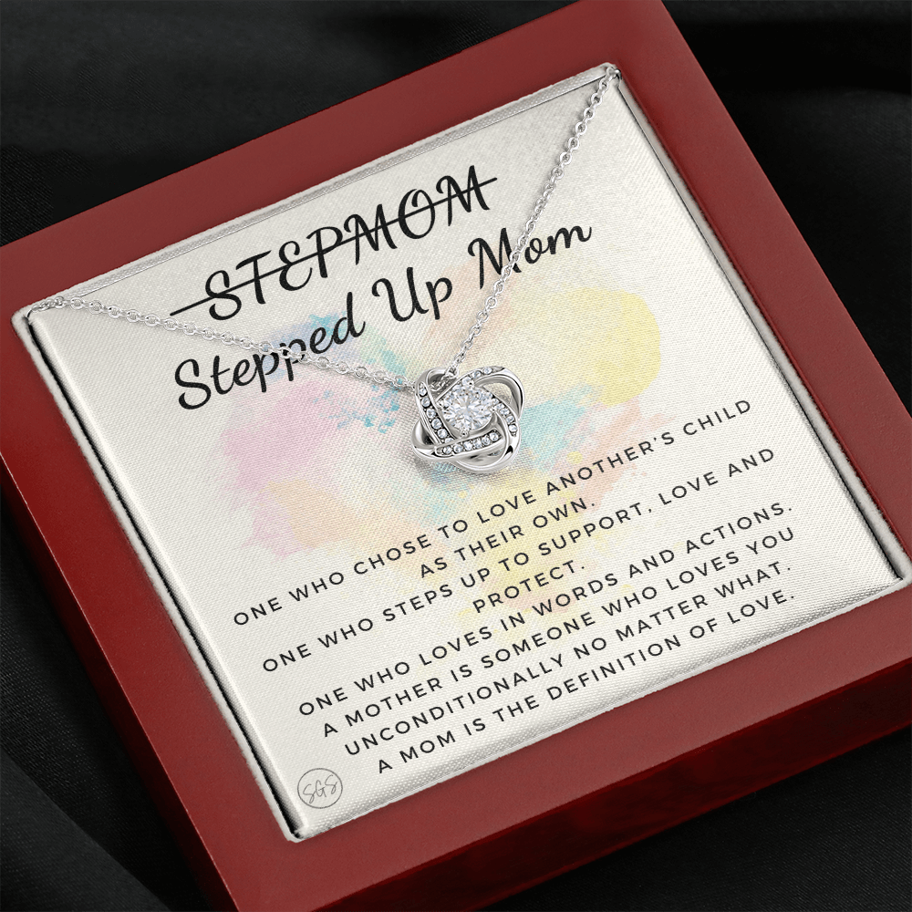 Stepped Up Mom | Gift for Stepmom, Bonus Mom, Stepmother, Grandma, Second Mama, From Step Daughter Son, Christmas, Birthday, Foster 1026eK