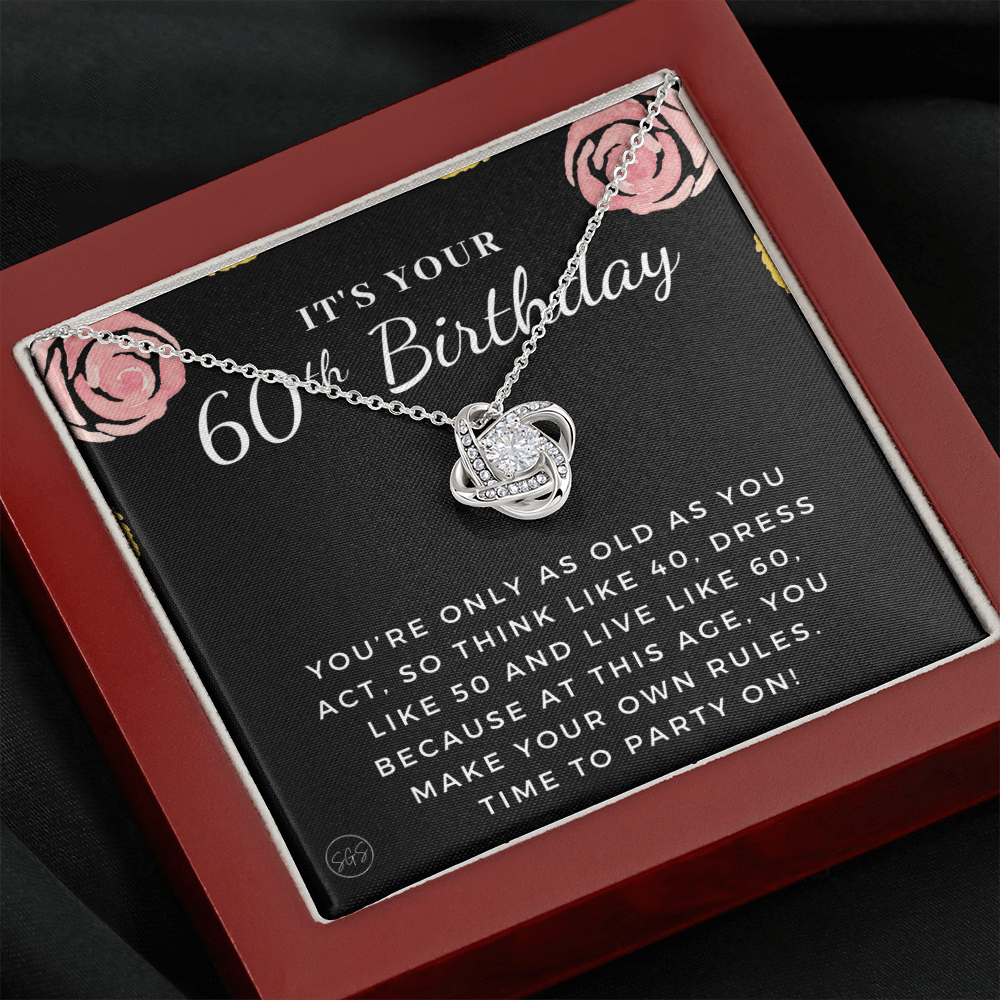 60th Birthday Gift for Women | Bday Present for Mom, Stepmom, Grandma, Friend, Employee, Funny and Heartfelt Card and Necklace 2806k