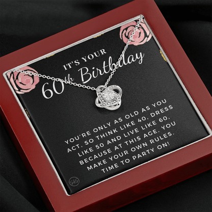 60th Birthday Gift for Women | Bday Present for Mom, Stepmom, Grandma, Friend, Employee, Funny and Heartfelt Card and Necklace 2806k