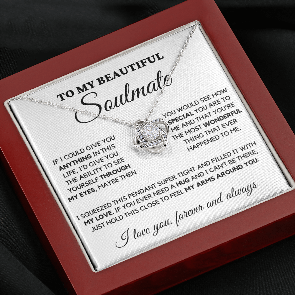 Soulmate - My Eyes - Necklace | Gift for Wife, Girlfriend, Fiance, Annviersary Gift, Valentine's Day Present, From Husband Necklace Love Knot