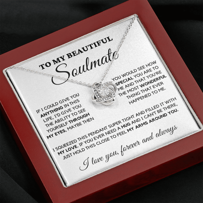 Soulmate - My Eyes - Necklace | Gift for Wife, Girlfriend, Fiance, Annviersary Gift, Valentine's Day Present, From Husband Necklace Love Knot