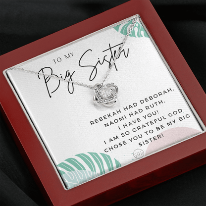 Big Sister Gift| Necklace for Older Sister, Christmas Idea, Birthday Present from Younger Sister, Best Big Sis, Heartfelt & Cute 1111hcKA