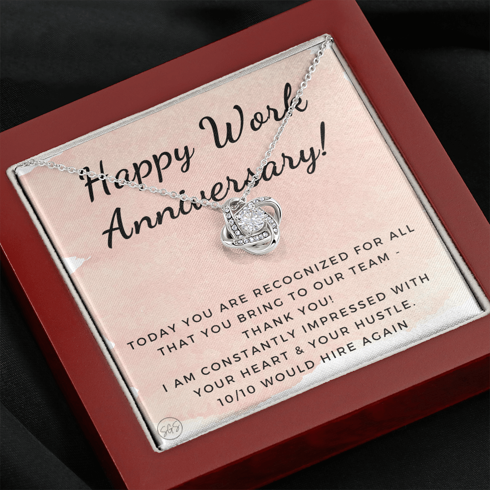 Happy Work Anniversary! Gift From Boss, Hustle, Congrats, Thank You, Christmas, Necklace, Team, Office Present, Employee Appreciation 1029aKA