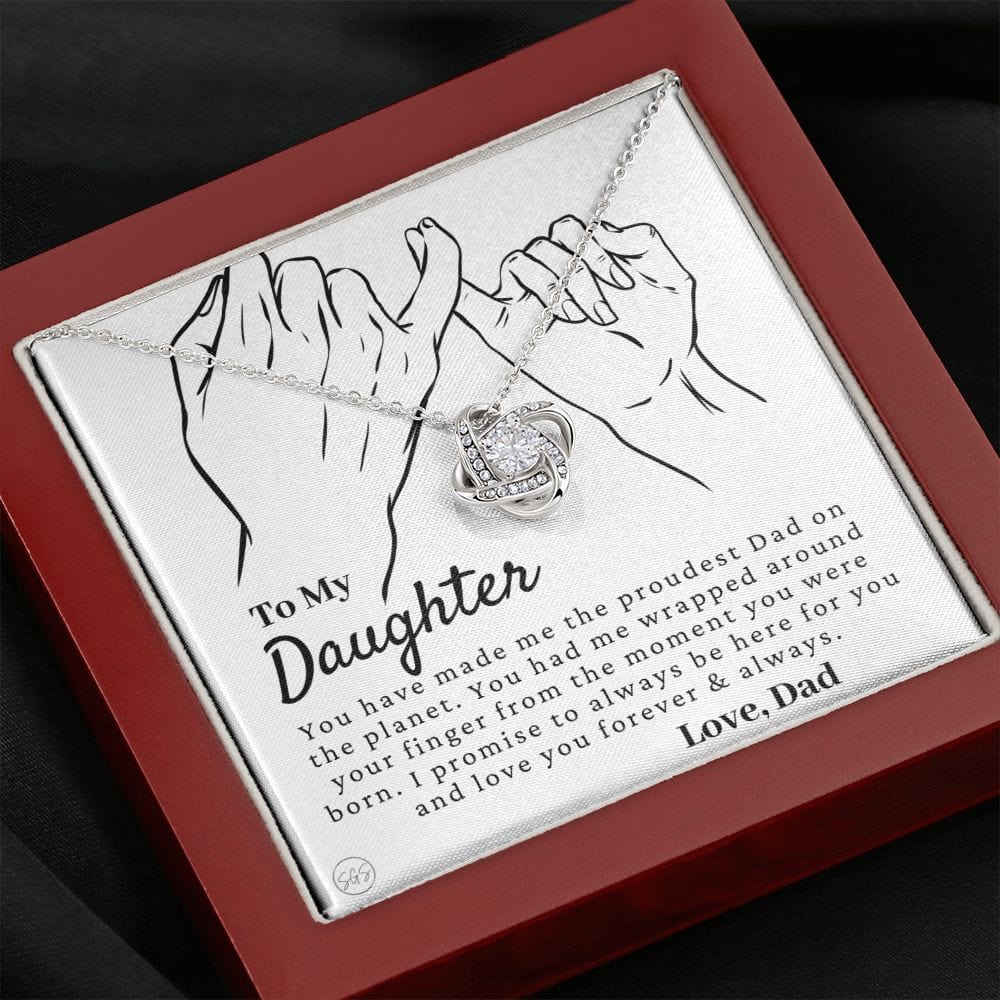 Daughter Gift (From Dad) | Father to Daughter Necklace, Pinky Promise Gift To Daughter From Dad, Daughter Necklace, Christmas Gift for Her