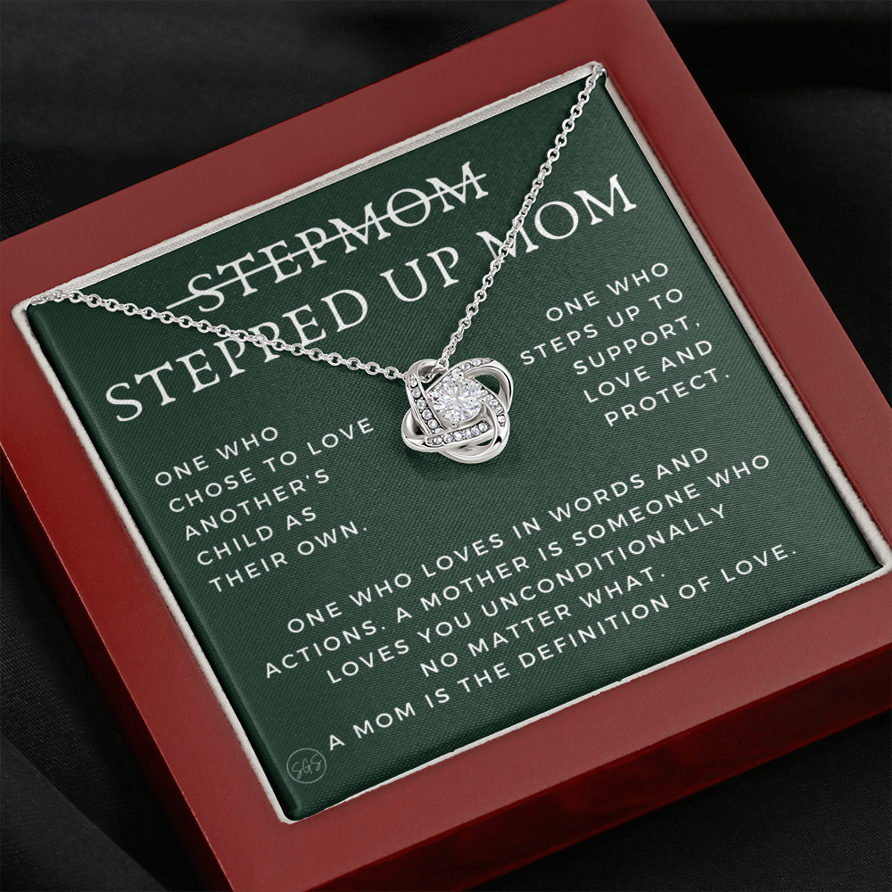 Stepped Up Mom | Gift for Stepmom, Bonus Mom, Stepmother, Grandma, Second Mama, From Step Daughter Son, Mother's Day, Birthday, Foster 125cK