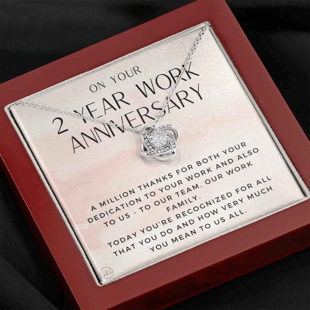 2 Year Work Anniv. Gift - Thank You Gift from Boss, Two Yr Job Anniversary, Employee Appreciation, Co-Worker, Congrats, Years of Service