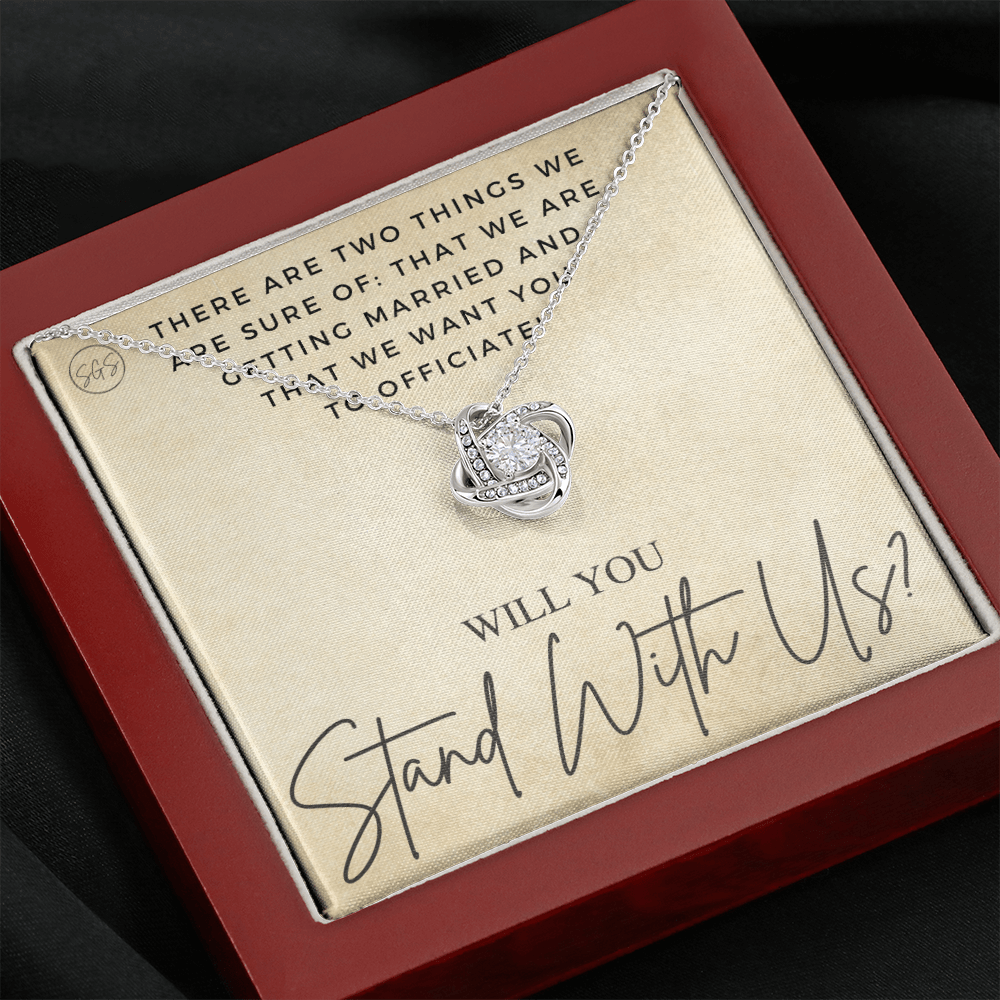 Wedding Officiant Proposal Gift | Will You Marry Us? Will You Be Our Officiant? For Friends, Best Friend Bestie Necklace Bridal Party 0131uK