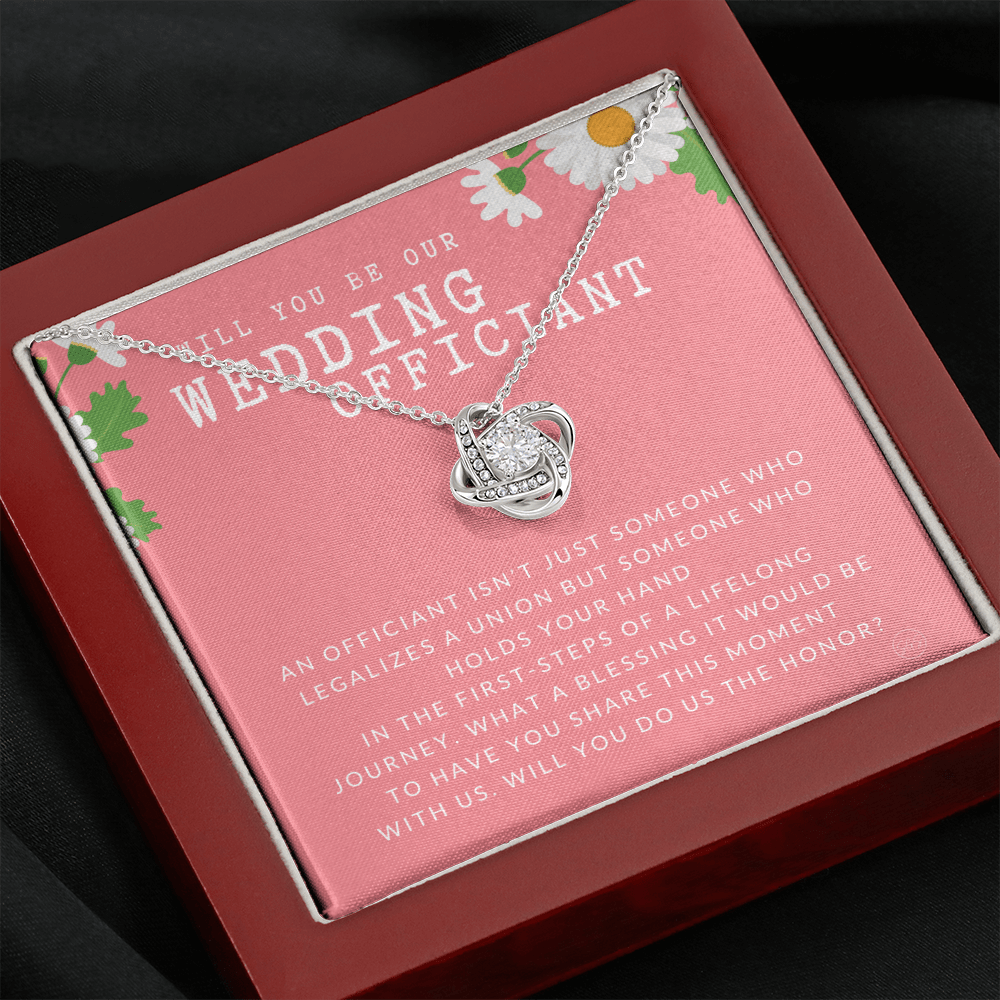 Wedding Officiant Proposal Gift | Will You Marry Us? Will You Be Our Officiant? For Friends, Best Friend Bestie Necklace Bridal Party 0131fK