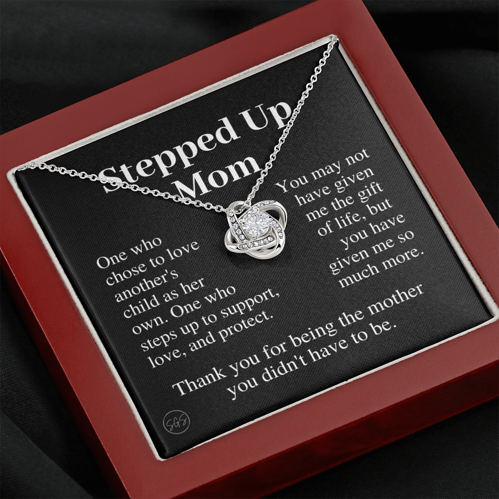 Stepped Up Mom | Gift for Stepmom, Bonus Mom, Stepmother, Grandma, Second Mama, From Step Daughter Son, Mother's Day, Birthday, Foster 125gK