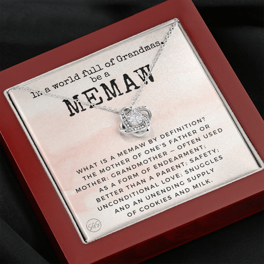 Gift for Memaw | Grandmother Nickname, Grandma, Mother's Day Necklace, Birthday, Get Well, Missing You, Memaw Definition, Christmas, From Family Grandkids  Granddaughter Grandson 1118cK