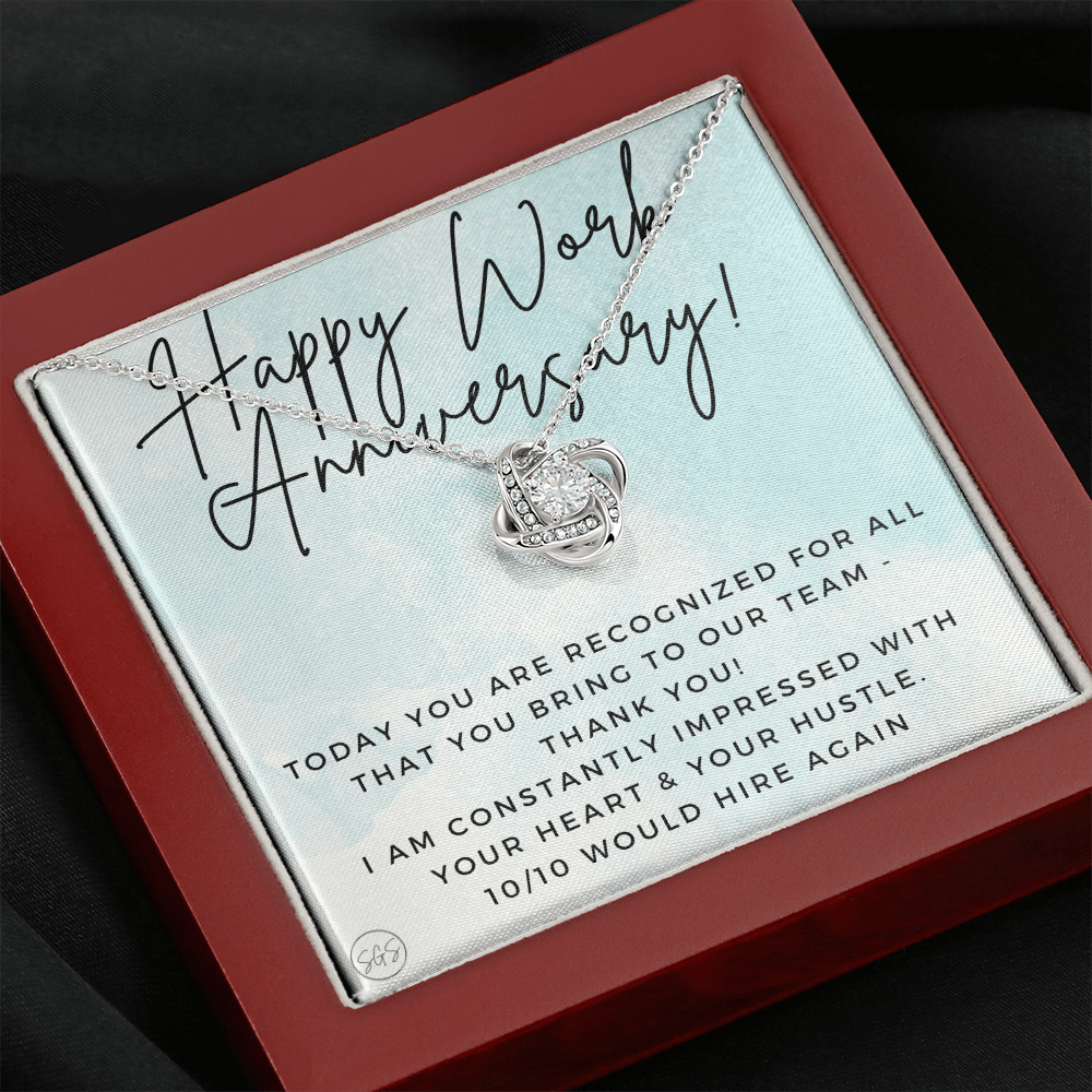 Happy Work Anniversary! Gift From Boss, Hustle, Congrats, Thank You, Christmas, Necklace, Team, Office Present, Employee Appreciation 1029bKA