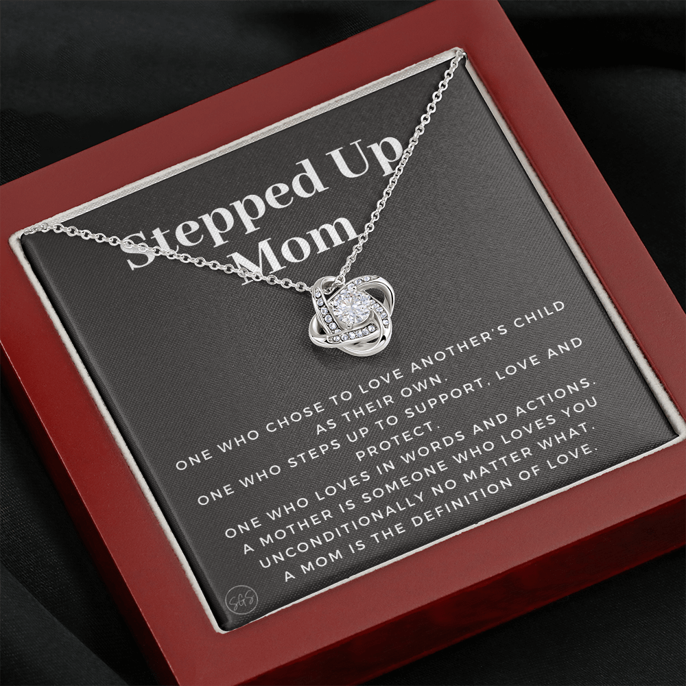 Stepped Up Mom | Gift for Stepmom, Bonus Mom, Stepmother, Grandma, Second Mama, From Step Daughter Son, Christmas, Birthday, Foster 1105bK