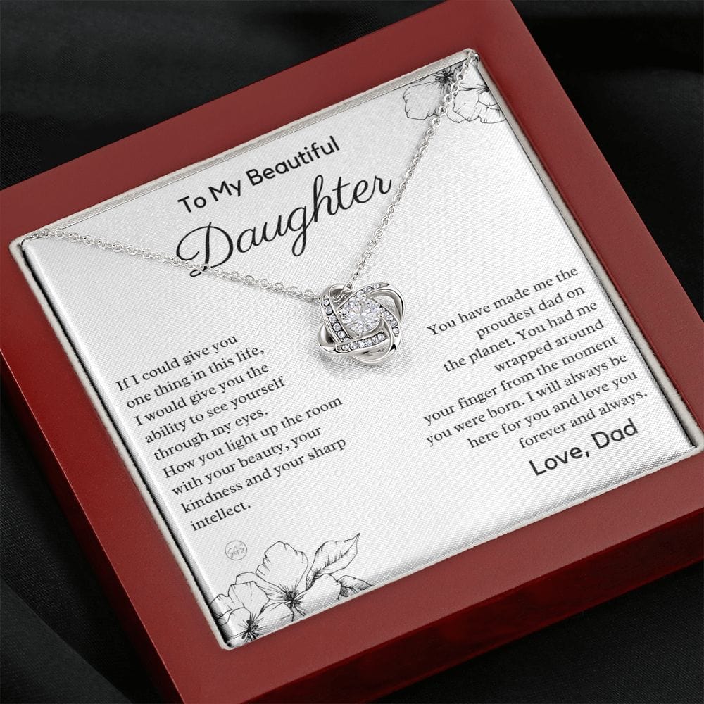 Daughter Gift (From Dad) | Father to Daughter Necklace, Birthday Gift To Daughter From Dad, Daughter Necklace, Proud Dad, Christmas Gift