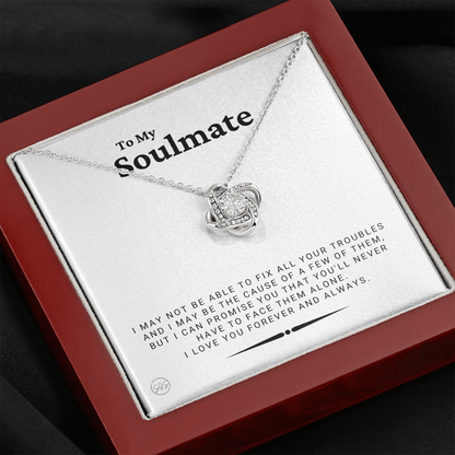 FOREVER AND ALWAYS SILVER LOVE KNOT NECKLACE - Gift for Soulmate, Romantic Gift for Wife, Gift for Girlfriend, 10 Year Anniversary Idea