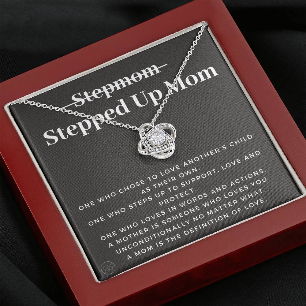 Stepped Up Mom | Gift for Stepmom, Bonus Mom, Stepmother, Mother's Day Present, Grandma, Second Mama, From Step Daughter Son, Christmas, Birthday, Foster 1105cK