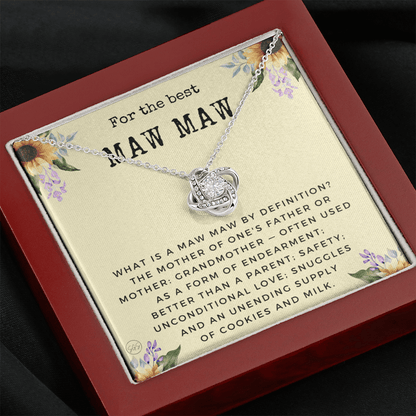 Gift for Maw Maw | Grandmother Nickname, Grandma, Mother's Day Necklace, Birthday, Get Well, Missing You, Maw Maw Definition, Christmas, From Family Grandkids  Granddaughter Grandson 1118dK