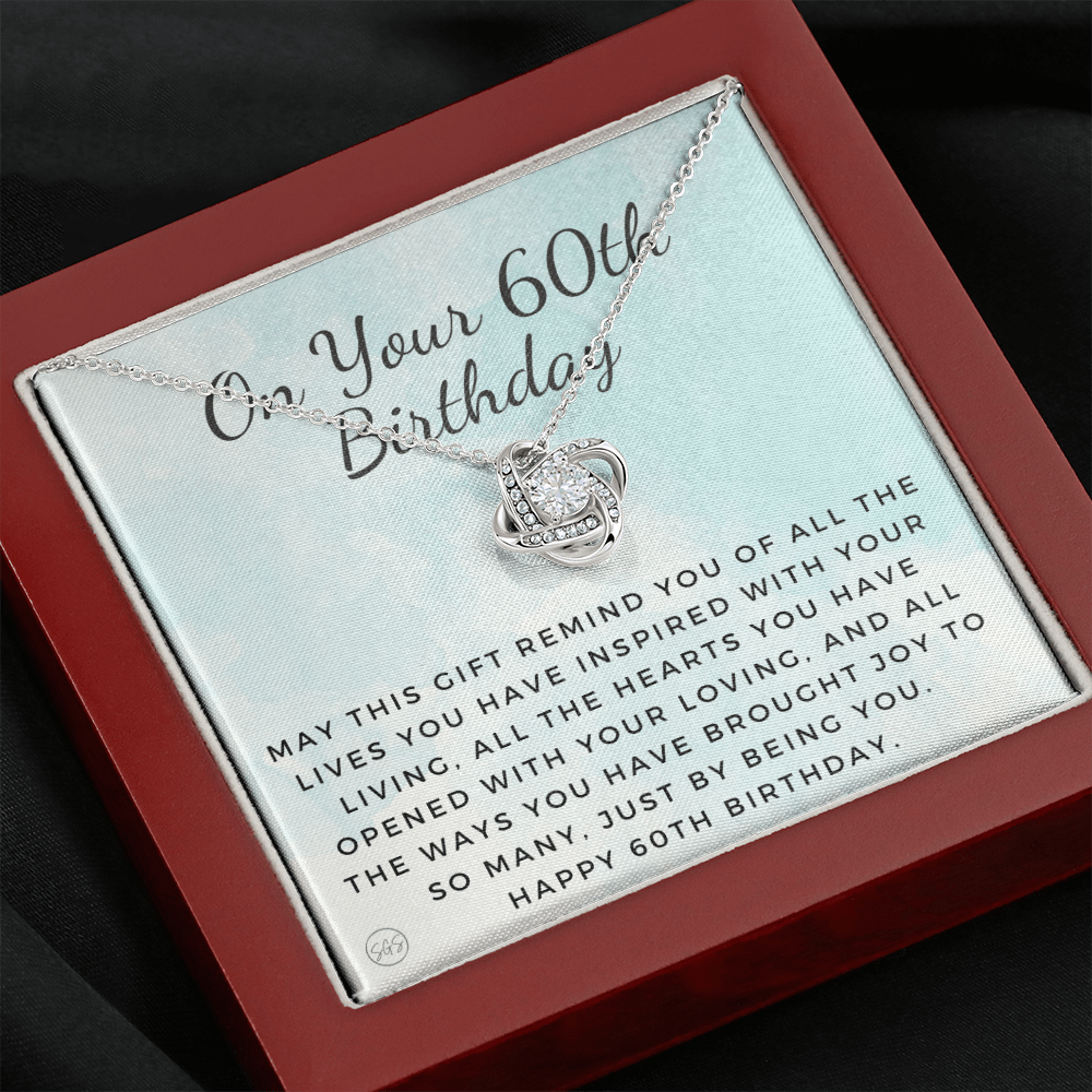 60th Birthday Gift for Women | Bday Present for Mom, Stepmom, Grandma, Friend, Employee, Funny and Heartfelt Card and Necklace 2803k
